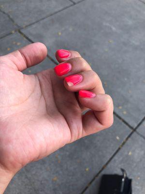 Nails chipped after less than a week