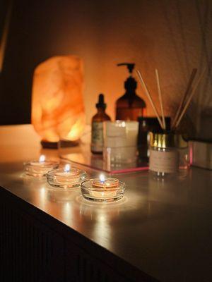 Setting the mood for ultimate relaxation. Let the soothing scents and flickering candles take you to a place of serenity.