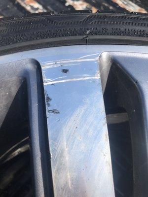 Rim scratches when replacing tire.