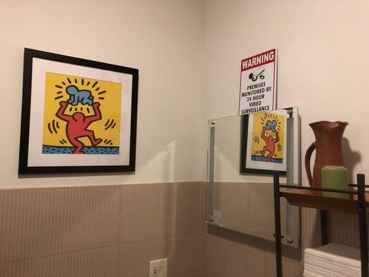 Added a Keith Haring in a tribute to his Once Upon A Time bathroom in NYC from 1990.