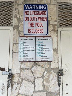 Pool sign