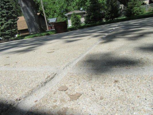 Caulked driveway