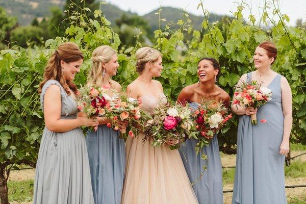 Happy Ladies!, bridal and bridesmaids bouquets, lush, natural and organic