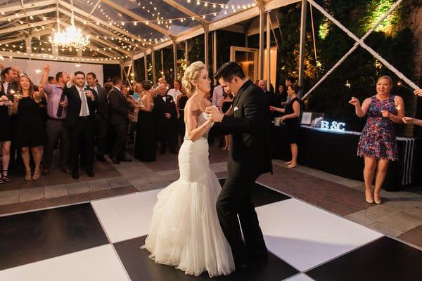 First dance outside in the courtyard.