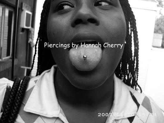 fresh tongue piercing by Hannah