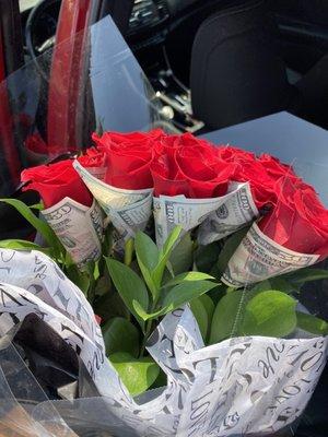 Money rose bouquet