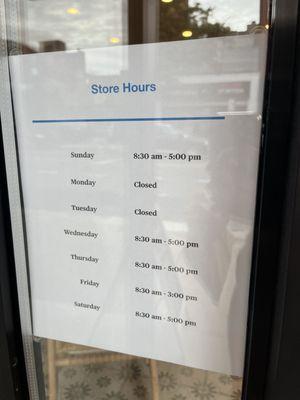 Store Hours