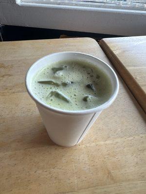 Matcha latte with a surprise ingredient. Super good