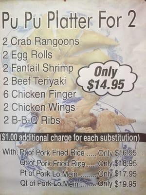 Pu Pu Platter specials