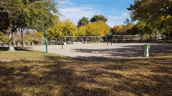 The volleyball court in late Autumn 2022.