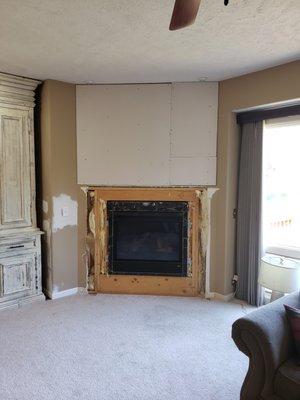 Main Floor Fireplace Before Picture