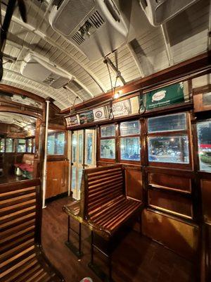 Inside the trolley