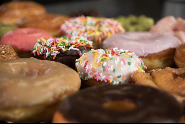 Rainbow sprinkle donuts