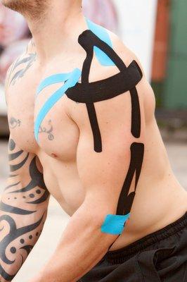 Offering Kinesio Tape for support/ pain management