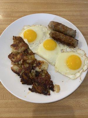 Eggs, Sausage and Home Fries