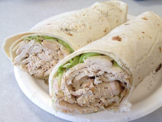 Best Chicken Caesar Wrap! Tender chicken and so big I could hardly finish it.  A great value for $6.49... :-)