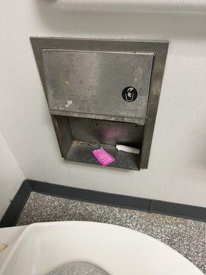 No trash can for feminine things