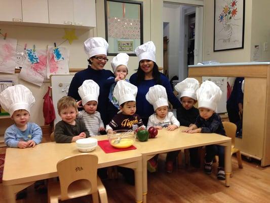 Toddlers love to cook at Central Park Montessori School