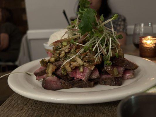 Steak with cambodian chimichurri