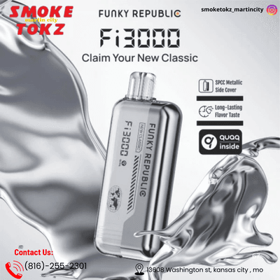 unky Republic 5% NIC Fi3000 Rechargeable Disposables are now available at SmokeTokz!