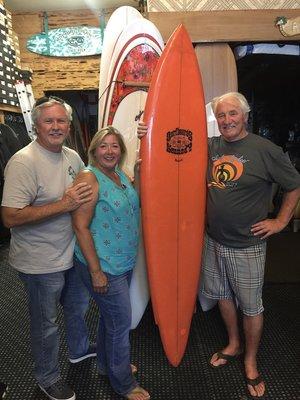 Glen Kennedy and his crew refurbished our vintage Kennedy surfboard!  This board was shaped by Glen himself circa 1975.  Thanks Glen!