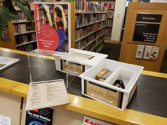 The Multnomah County Library Guide Boxes. 1 for soapmaking and 1 for tatting. Books and some permanent supplies for a new craft.