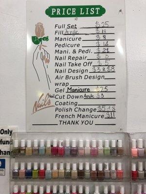 Price list that can be altered with a smudge of a finger