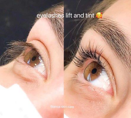 eyelashes lift and tint