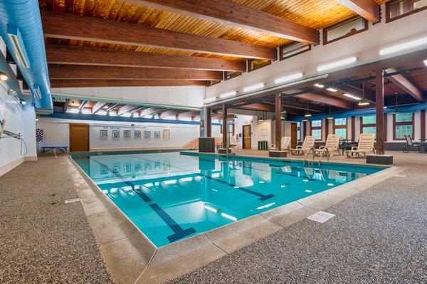 Heated indoor pool and jacuzzi.