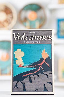 Volcanoes National Park landmarks wall art. Locally made in Hawaii.