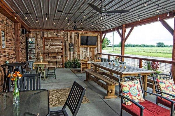 Porch perfect for sipping wine and mead!