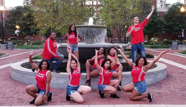 Dance team shirts made by sports extra for District Groove