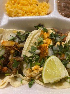 2 Asada 1 pollo taco plate