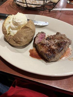 6 ounce sirloin and baked potato