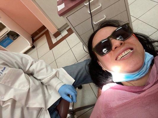 Who smiles at the dentist office?