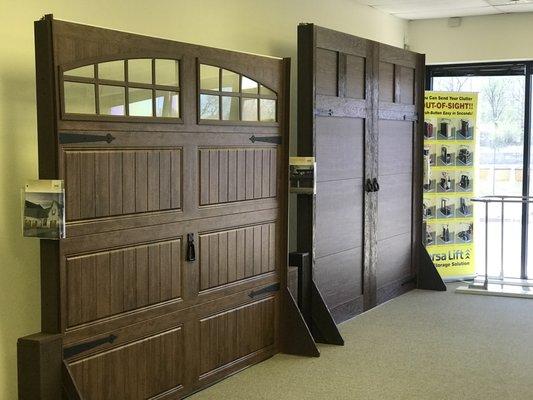 Come see our beautiful showroom doors-- Wood look doors without the maintenance! www.clopaydoor.com