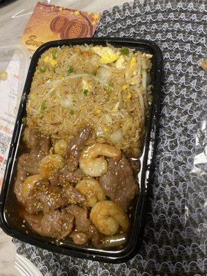 Beef and shrimp Hibachi 2-Meat Plate