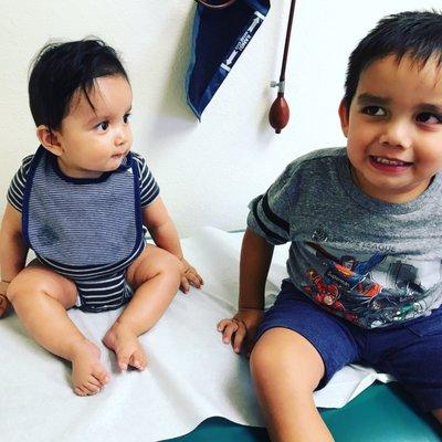 My 2 boys (6 month old & 3 year old ) waiting for Dr. Noel Torres ....