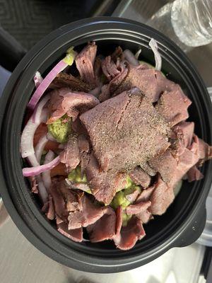 Roast beef salad bowl