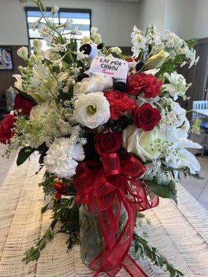 Grand Opening Flowers on Table