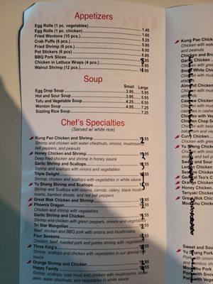 Updated menu prices