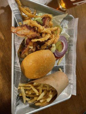 Whiskey Burger and Fries