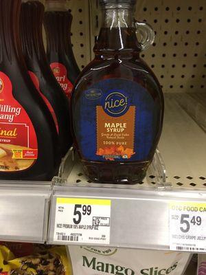 Came here just for this. Same syrup as the grocery stores charge $10 each for!