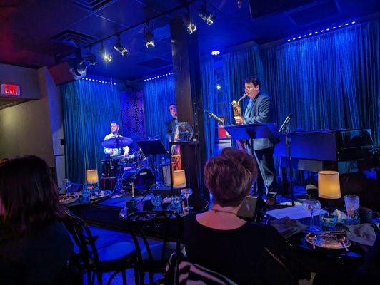 Jimmy Farace (baritone saxophone), Stephen Parisi (bass), and Paul Barrilles (drums) - Trio Profondo.