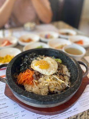 Dolsot bibimbap. I took mushroom out on mine but it usually comes with mushrooms too.