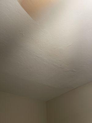 This was taken move in day! More water damage from the upstairs bathroom above this room area and you guessed it PAINTED!