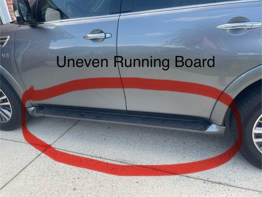 Running board uneven