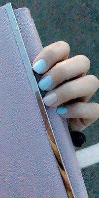 Sky blue and nude