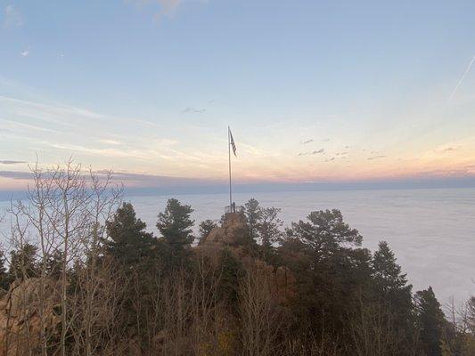 Flag service above the clouds