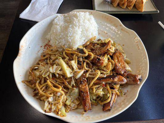 Chicken teriyaki noodle plate